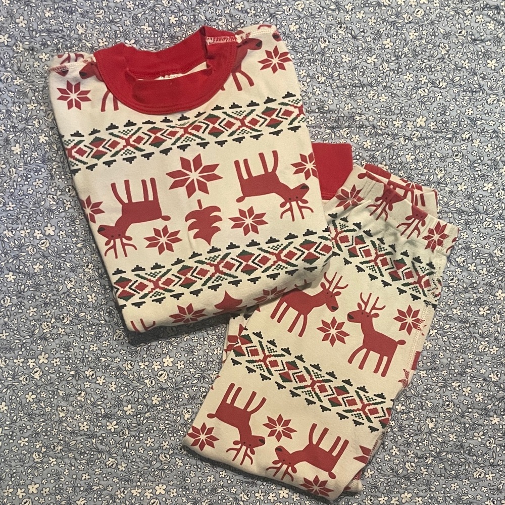 Hanna Andersson Red and Cream Kids Pajama Set